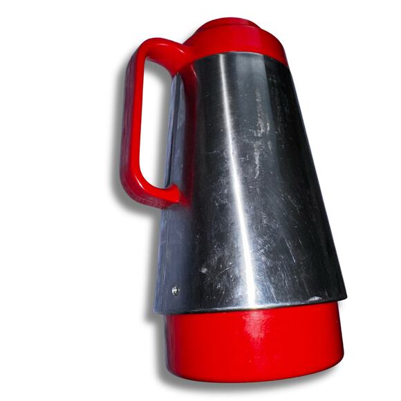 Vintage Corning Thermique Red & Chrome Carafe 10” Mid Century Coffee Server - Picture 6 of 12